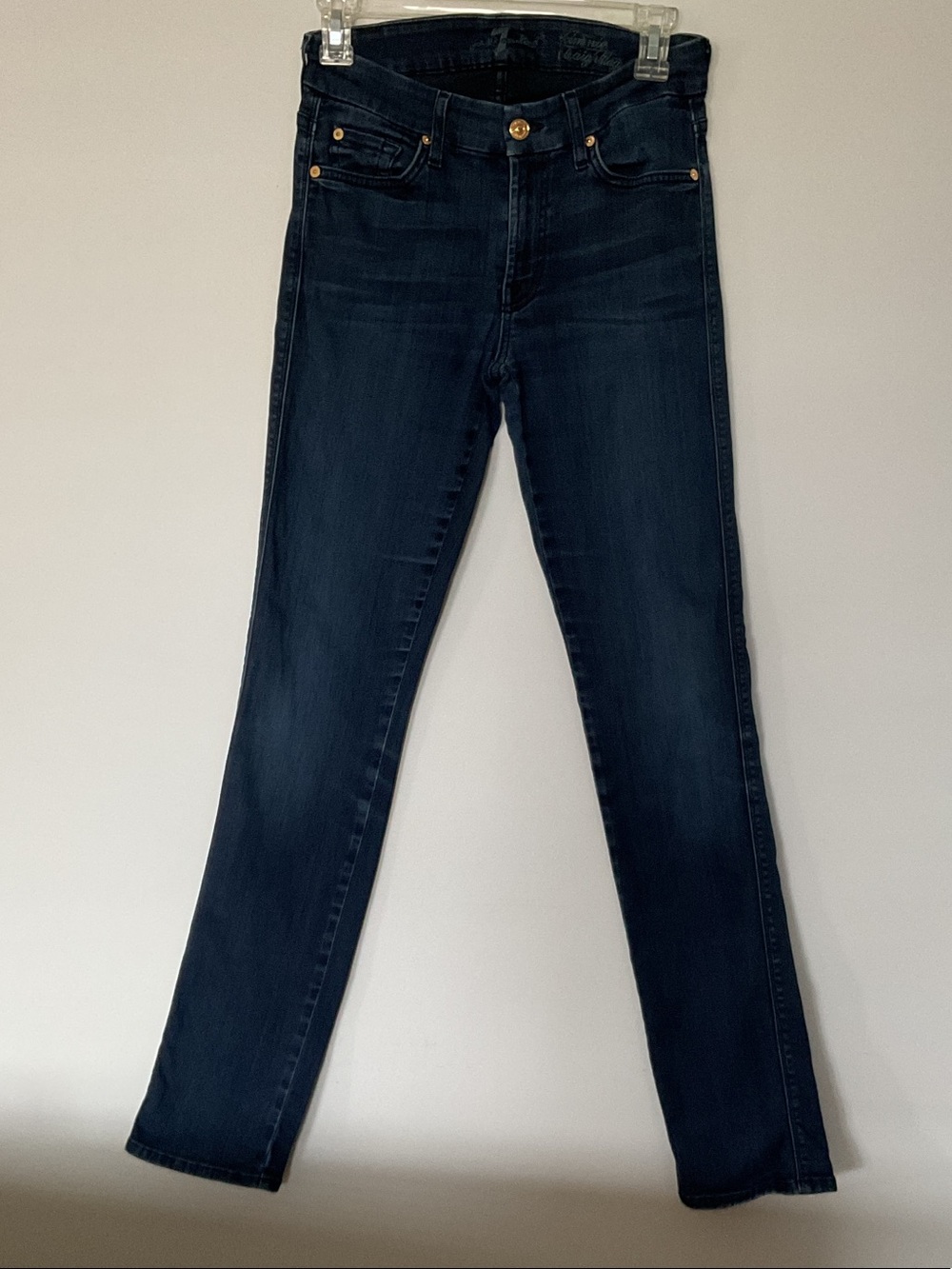 7 For All Mankind Dark Navy “Kimmie Straight Leg” Jeans